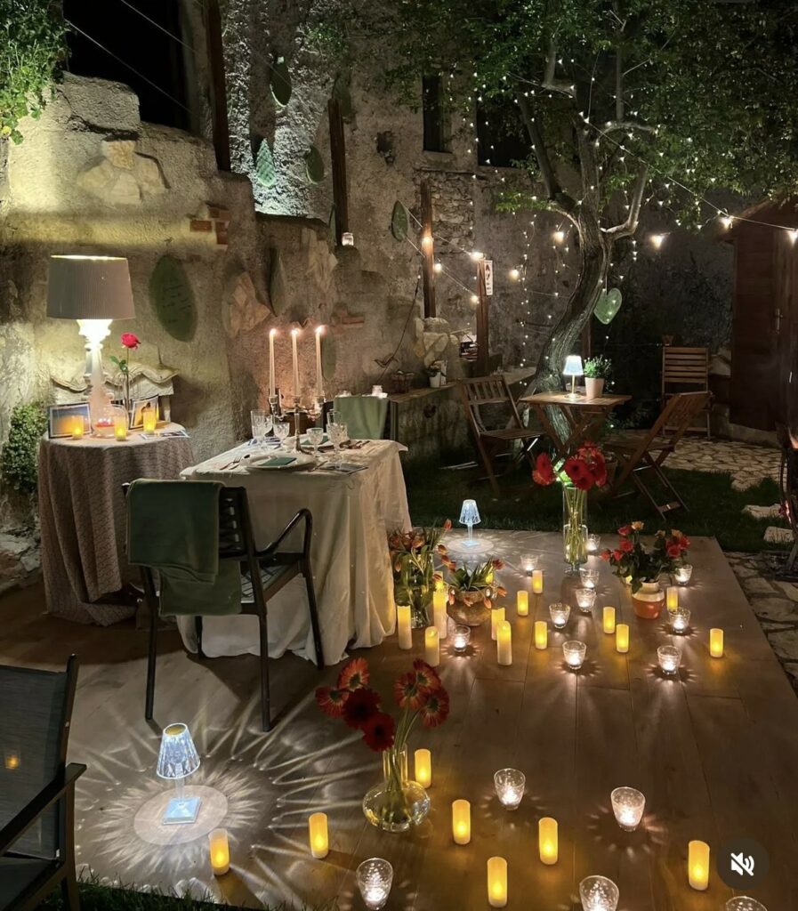 Allestimento romantico per una cena al nostro Hotel